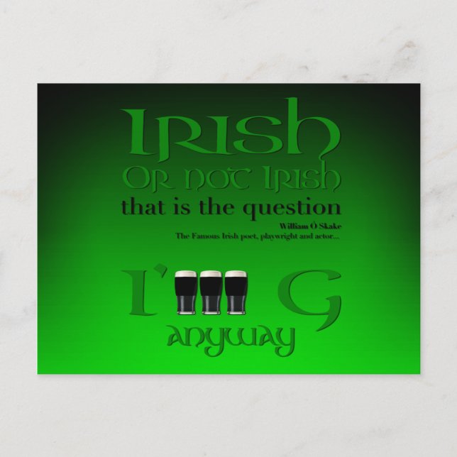 Irish Original St Patrick's Day Gr2HP Einladungspostkarte (Vorderseite)