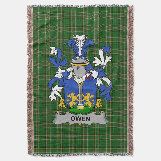 Irish Owen Coat of Arms Familienwappen Ireland Iri Decke (Vorderseite Vertikal)