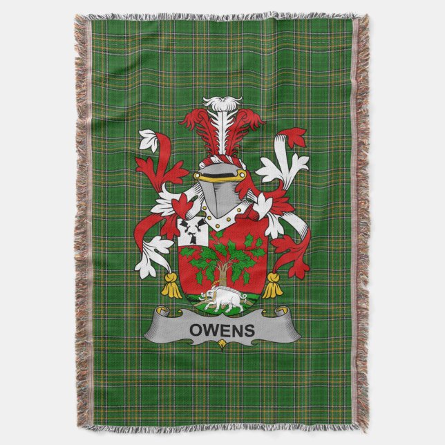 Irish Owens Coat of Arms Familienwappen Irland Decke (Vorderseite Vertikal)