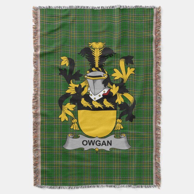 Irish Owgan Coat of Arms Familienwappen Irland Decke (Vorderseite Vertikal)