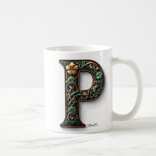 Irish P Monogram Coffee Mug Kaffeetasse (Rechts)