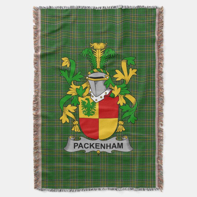 Irish Packenham Coat of Arms Familienwappen Irland Decke (Vorderseite Vertikal)