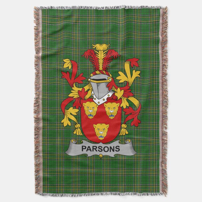 Irish Parsons Coat of Arms Familienwappen Irland Decke (Vorderseite Vertikal)