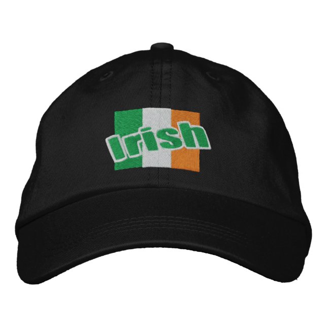 Irish Patriotic Ireland Flag and Text Bestickte Baseballkappe (Vorderseite)