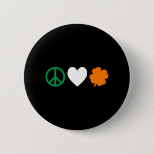 Irish Peace Liebe & Kleeblatts Button