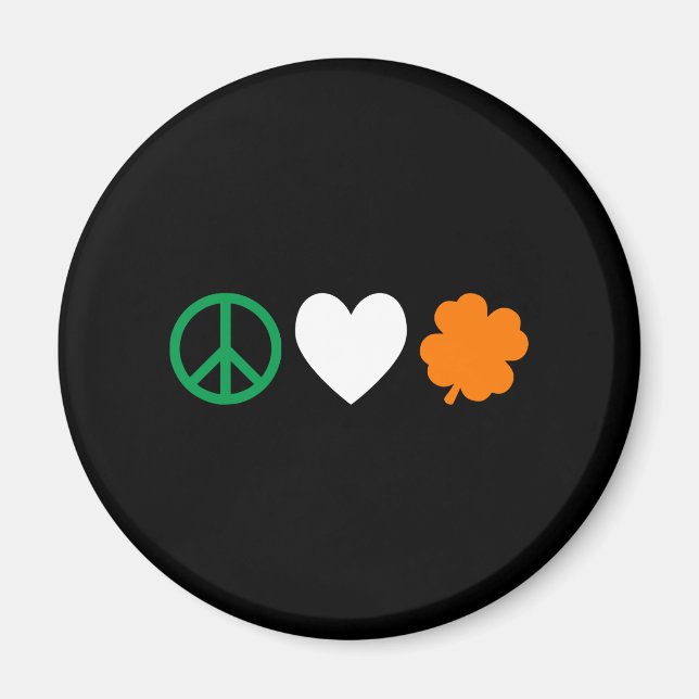 Irish Peace Liebe & Kleeblatts Magnet (Vorne)