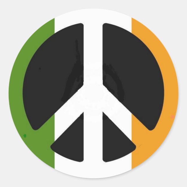 Irish Peace Sign Runder Aufkleber (Vorderseite)