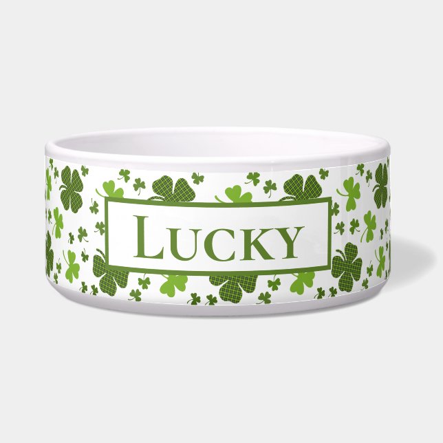 Irish Personalisiert Large Dog Bowl | Glücklich Napf (Vorderseite)