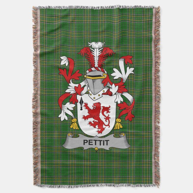 Irish Pettit Coat of Arms Familienwappen Irland Decke (Vorderseite Vertikal)
