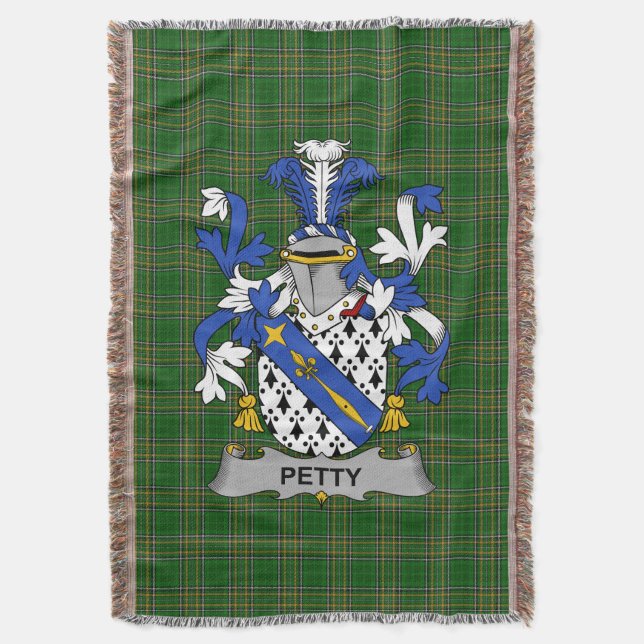 Irish Petty Coat of Arms Familienwappen Irland Decke (Vorderseite Vertikal)