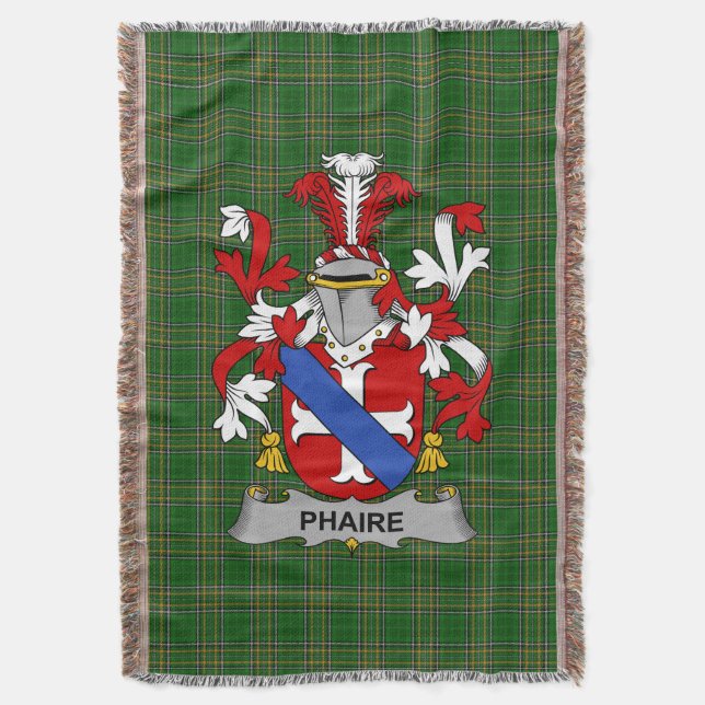 Irish Phaire Coat of Arms Familienwappen Irland Decke (Vorderseite Vertikal)