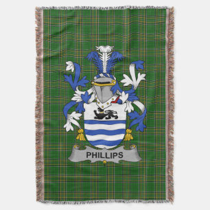 Irish Phillips Coat of Arms Familienwappen Irland Decke