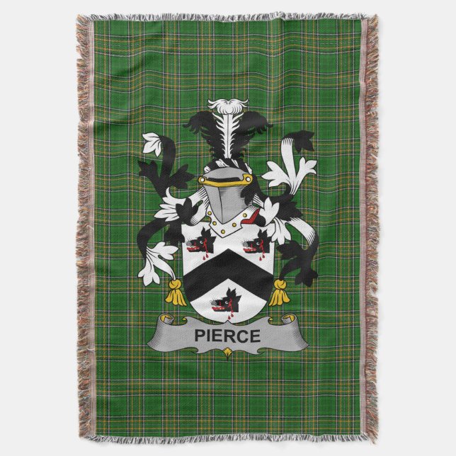 Irish Pierce Coat of Arms Familienwappen Irland Decke (Vorderseite Vertikal)