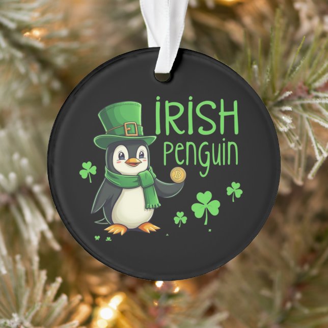 Irish Pinguin A Lucky Blend of Fun, Spaß, Charm Ornament (Baum)
