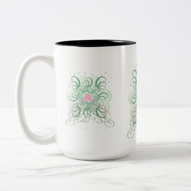 Irish Pink Kleeblatt Zweifarbige Tasse (Links)