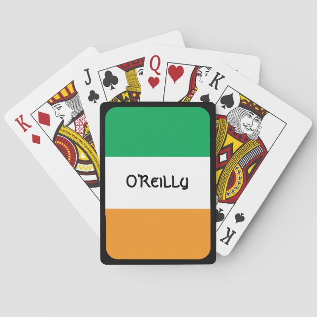 Irish Poker Player Personalisiert Tricolor Flag BG Spielkarten (Rückseite)