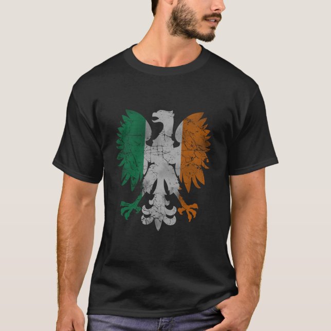 Irish Polish Eagle Flag T-Shirt (Vorderseite)