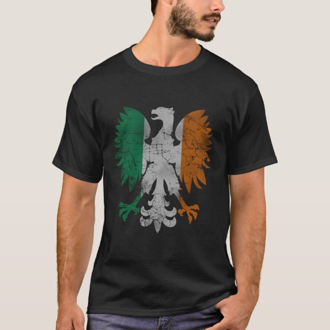 Irish Polish Eagle Flag T-Shirt (Vorderseite)