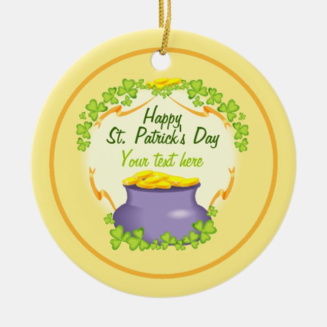 Irish Pot of Gold Keramik Ornament (Vorne)