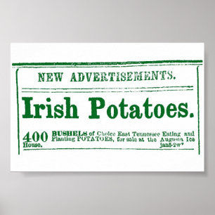 Irish Potato Newspaper Advertisement Zivil War Ära Poster