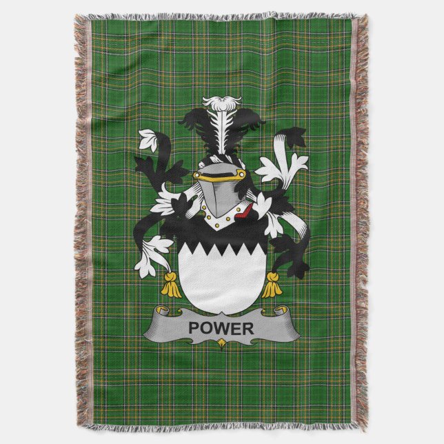 Irish Power Coat of Arms Familienwappen Irland Decke (Vorderseite Vertikal)