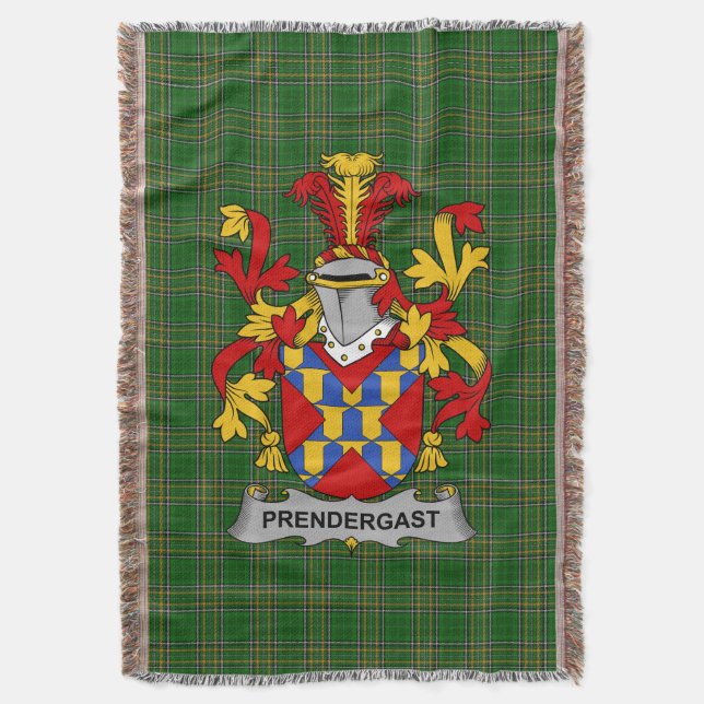 Irish Prendergast Coat of Arms Familienwappen Irla Decke (Vorderseite Vertikal)
