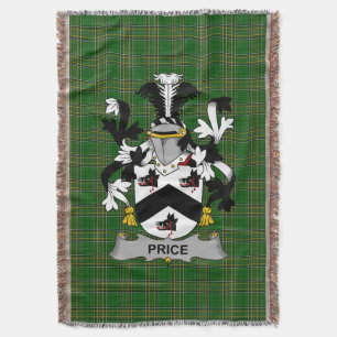 Irish Price Coat of Arms Familienwappen Irland Decke