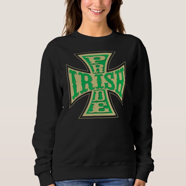 Irish Pride Biker Style Irish Pride Cross 1 Sweatshirt (Vorderseite)