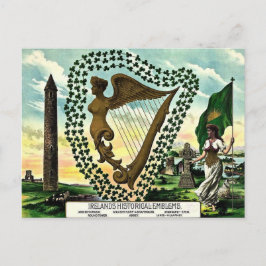 Irish Pride Irlands Embleme goldene Harfenkleber Postkarte