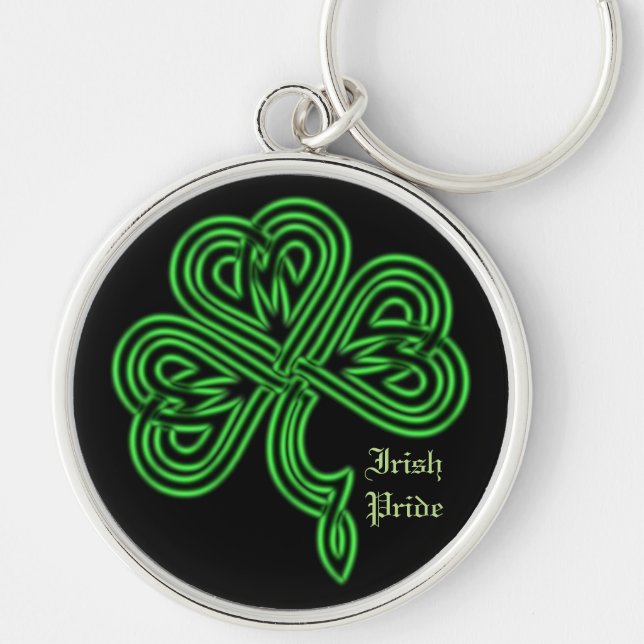 Irish Pride Lucky Celtic Kleeblatt Key Chain Schlüsselanhänger (Vorne)
