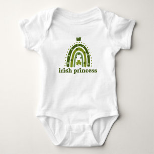 Irish Princess St. Patrick's Day Green Boho Rainbo Baby Strampler