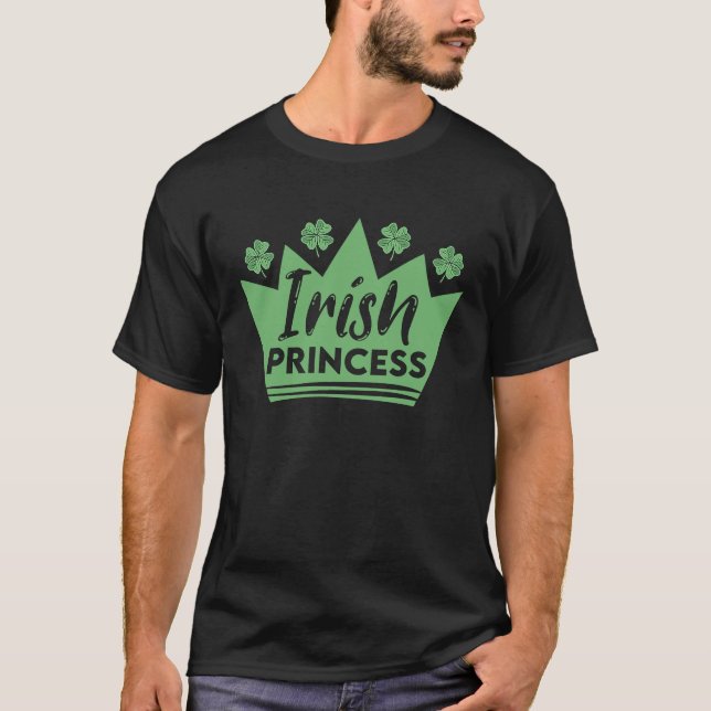 Irish Princess St Patrick's Day Ireland Cute Shamr T-Shirt (Vorderseite)