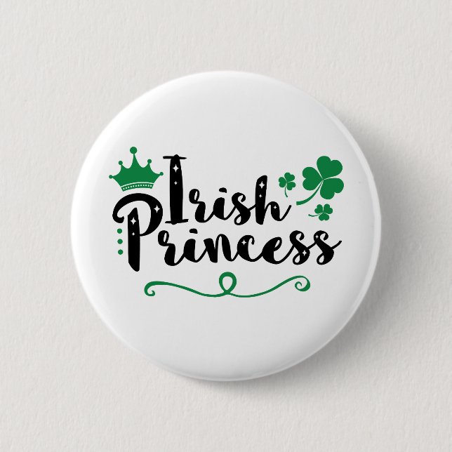 Irish Princess Women St Patrick's Day Script Button (Vorderseite)