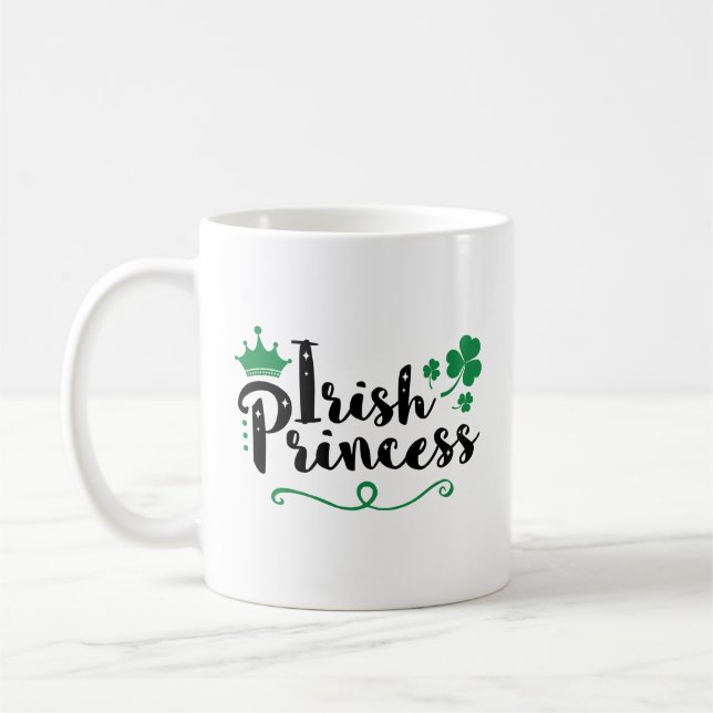 Irish Princess Women St Patrick's Day Script Kaffeetasse (Links)