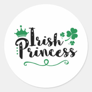 Irish Princess Women St Patrick's Day Script Runder Aufkleber