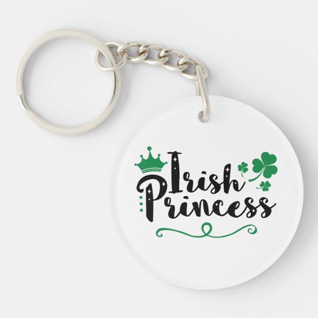 Irish Princess Women St Patrick's Day Script Schlüsselanhänger (Vorderseite)