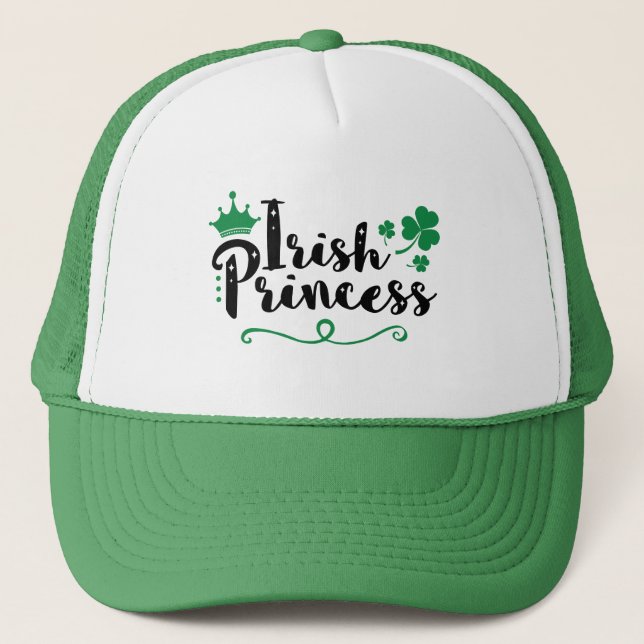 Irish Princess Women St Patrick's Day Script Truckerkappe (Vorderseite)