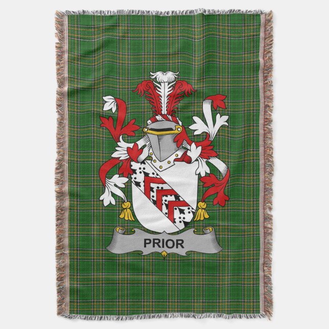 Irish Prior Coat of Arms Familienwappen Irland Decke (Vorderseite Vertikal)