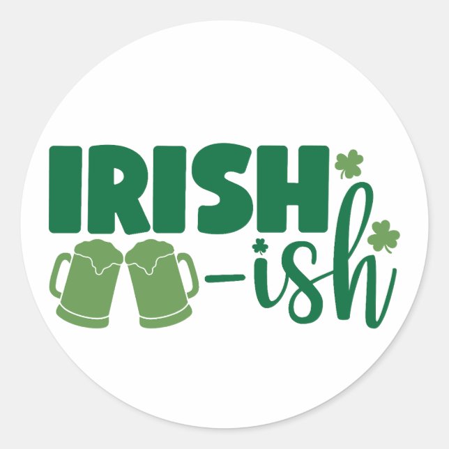 Irish & Proud ☘️ Runder Aufkleber (Vorderseite)