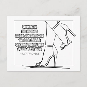 Irish Proverb Coloring Postcard Postkarte