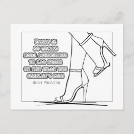 Irish Proverb Coloring Postcard Postkarte