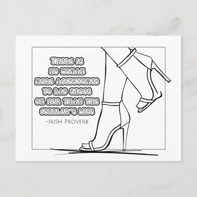 Irish Proverb Coloring Postcard Postkarte (Vorderseite)