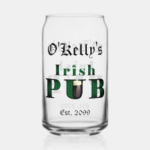 Irish Pub Bar Pint Beer Soda Can Glass Drinkware