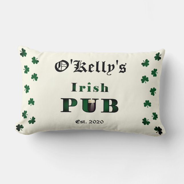 Irish Pub Bar Tavern Lumbar Throw Kissen (Vorderseite)