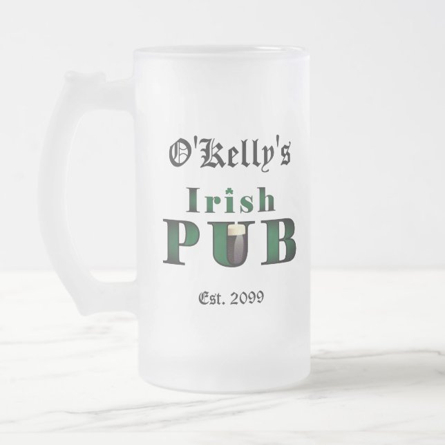 Irish Pub Bar Tavern Mattiert Beer Tasse Brille (Links)