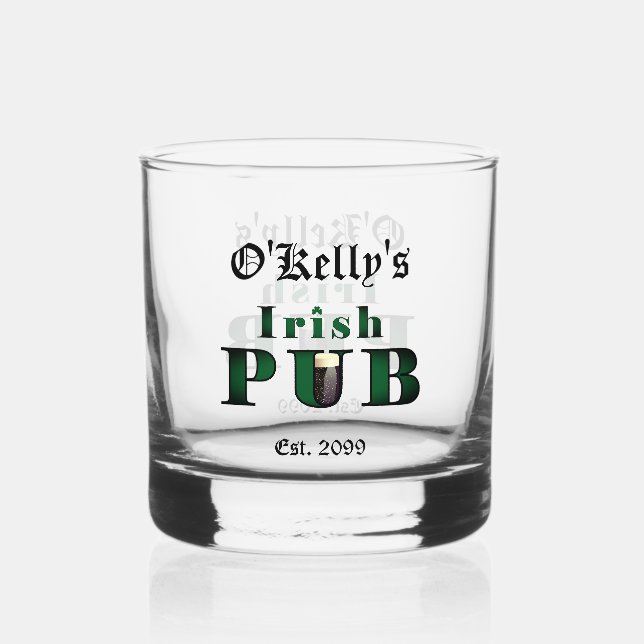 Irish Pub Bar Whiskey Rock Glass Trinkbehälter Whiskyglas (Vorderseite)