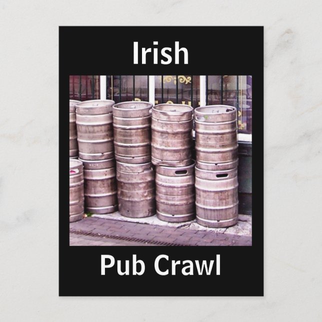 Irish Pub Crawl Postcard Postkarte (Vorderseite)