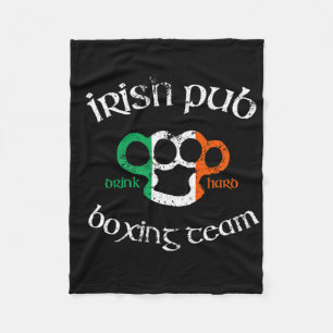Irish Pub Drink Hard Boxing Team gestörtes T-Shirt Fleecedecke