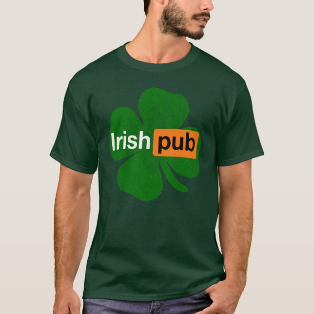 Irish Pub Green Kleeblatt Ireland St. Patrick's Da T-Shirt (Vorderseite)