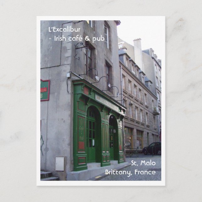 Irish Pub in St. Malo, Frankreich Postkarte (Vorderseite)